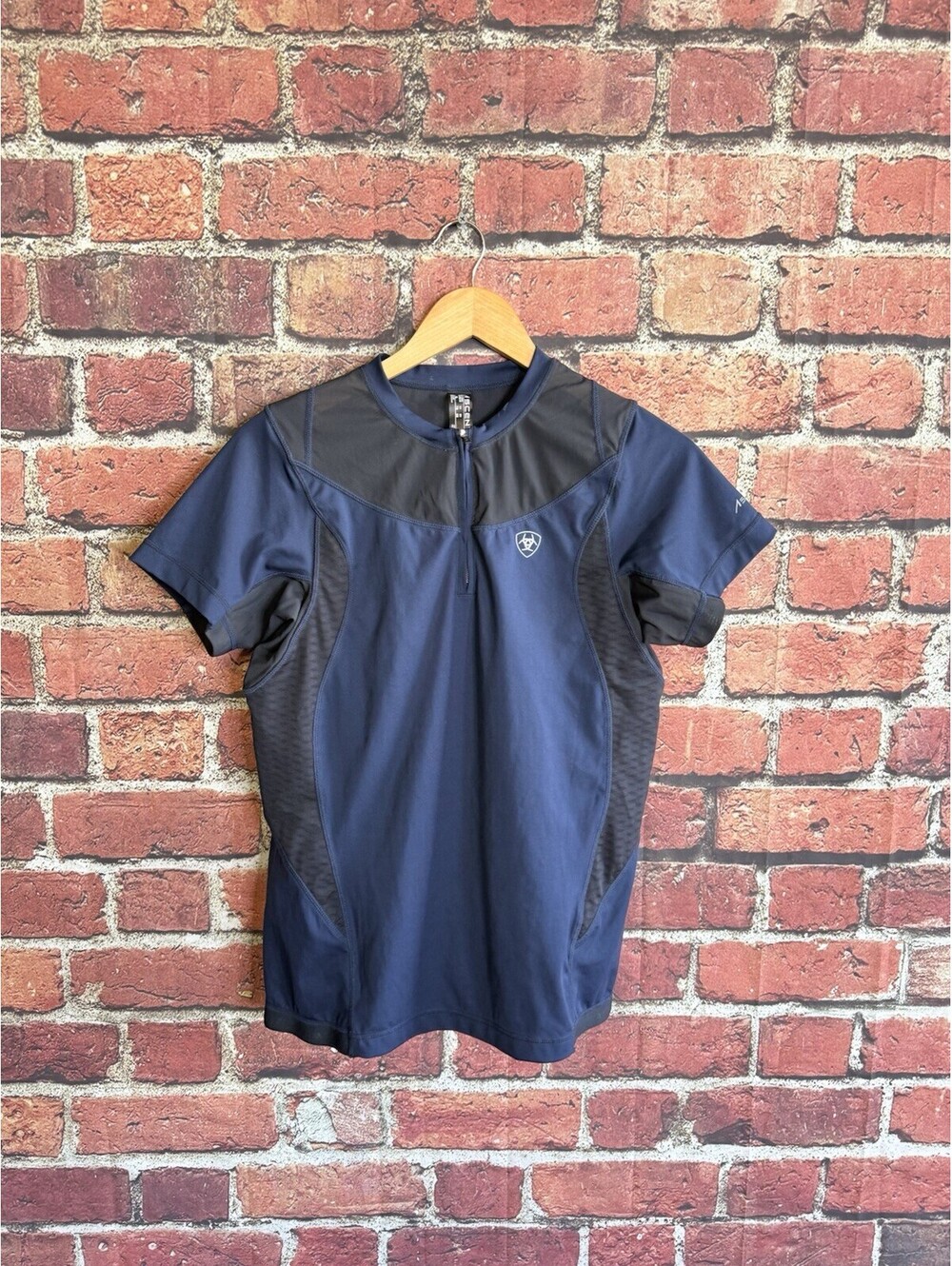 Ariat Women's Blue Ascent Athletic Show Short Sleeve Shirt Size XL